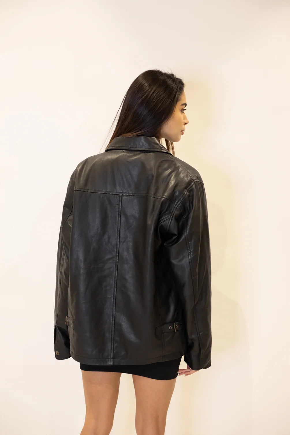 Oversized 90’s Leather Jacket - For Women